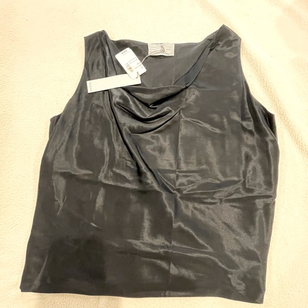 Dusan Black Women’s Silk Short Sleeve Blouse Size: Large—Tags On Never Worn